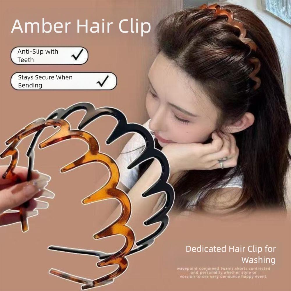 Elastic Hair Hoops Non Slip Hair Comb Fashion Wavy Hairband  for Women Girls