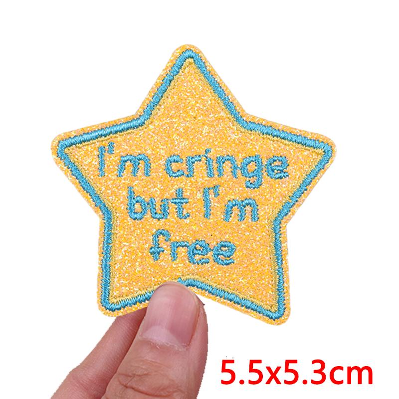 Pink Letter Patch DIY Summer Vibes Embroidered Patches Iron On Patches For Clothing Thermoadhesive Patches Cartoon Sew Bagdes
