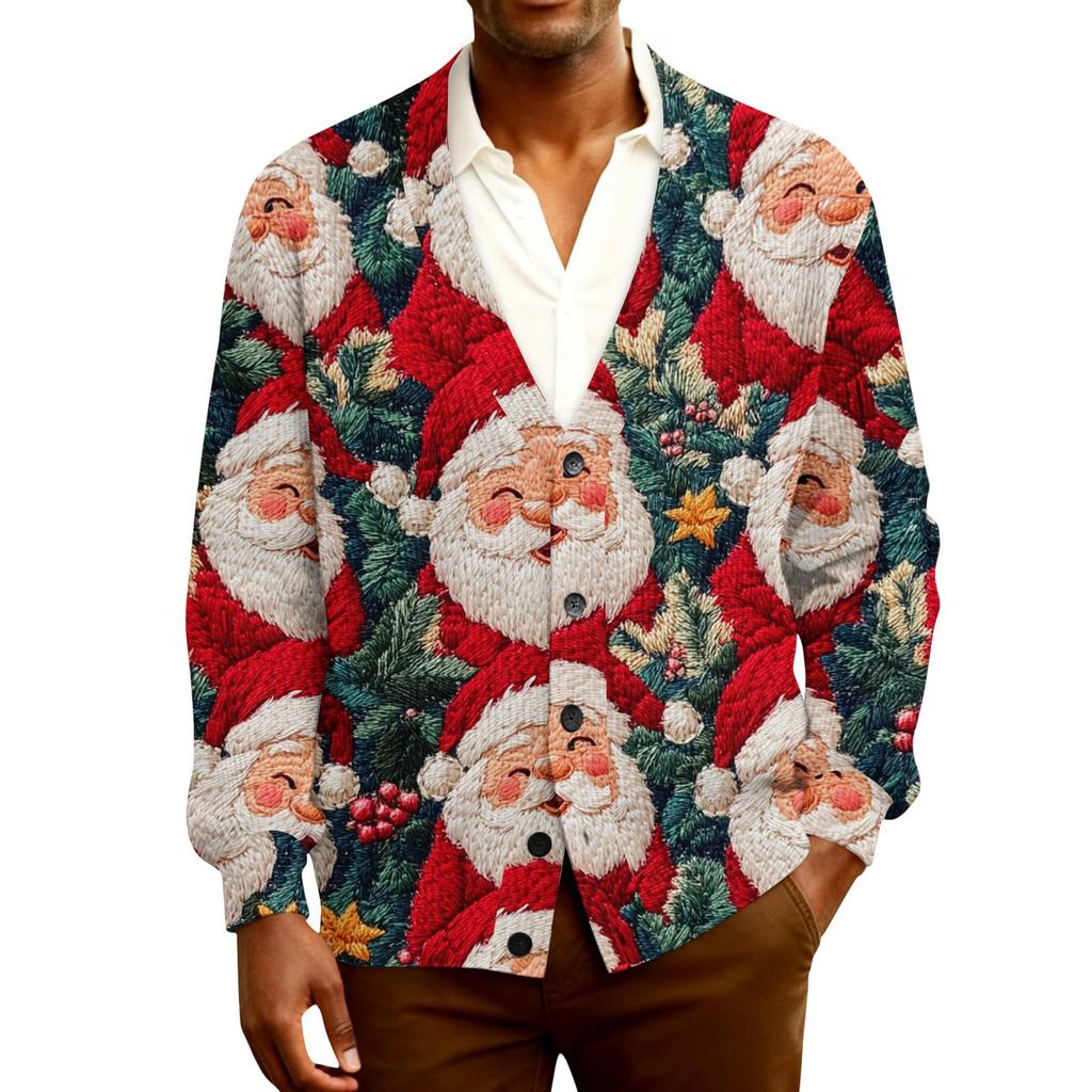 Men's Ribbed Knit Long-Sleeve Cardigan