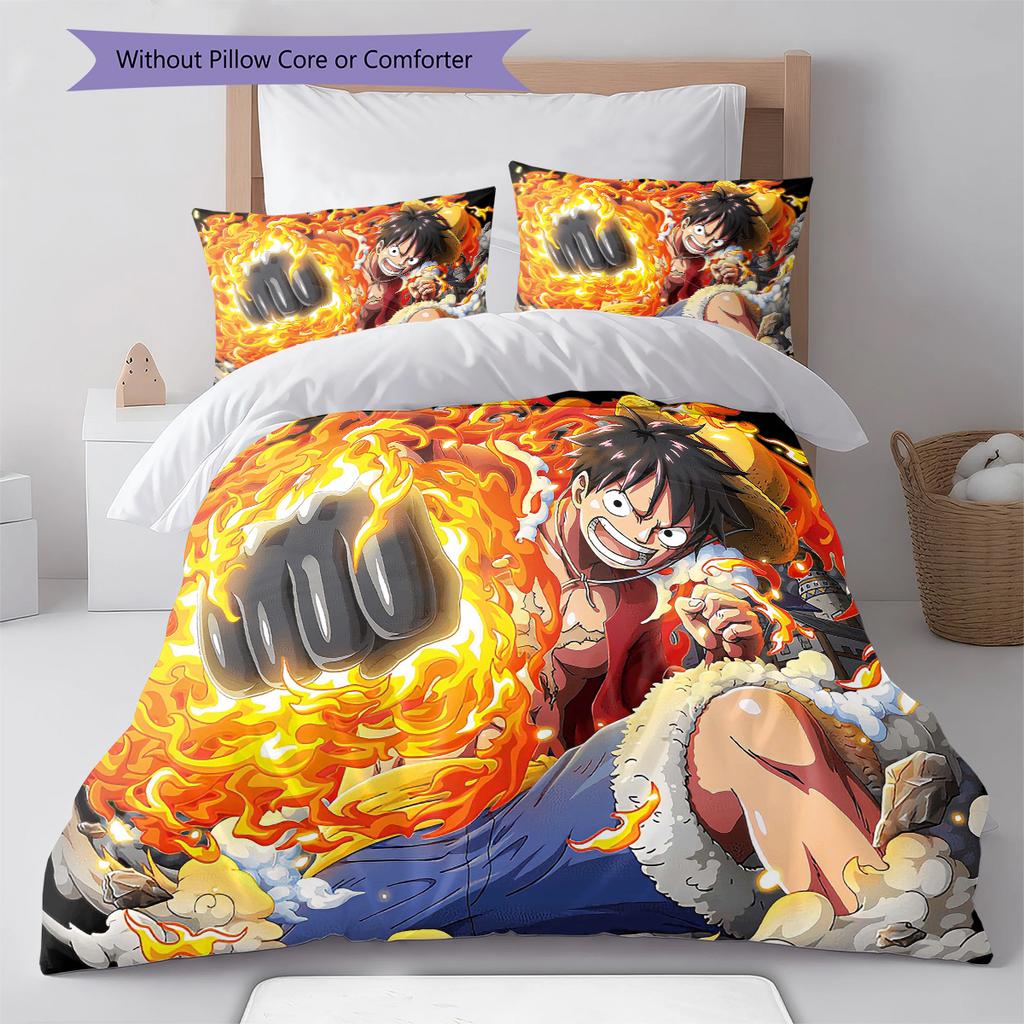 Set cu cuvertură și fețe de pernă cu model de desene animate Decorare casă Cadou de ziua de naștere (1 * husă de pilotă + 2 * fețe de pernă, fără miez)