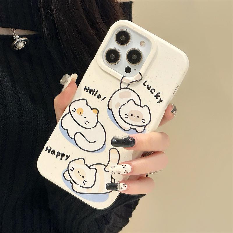 Zhitai Cartoon Case for iPhone 16/15Promax/14/13/11Pro - Wheat Shell Design for Women