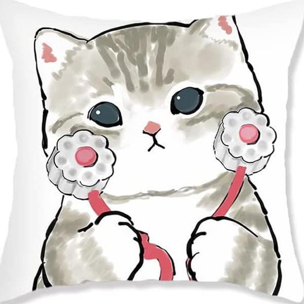 Nordic Cartoon Animal Pillow Cover Cute Printed Linen Pillow Home Ornament Sofa Car Premium Durable Quality Useful
