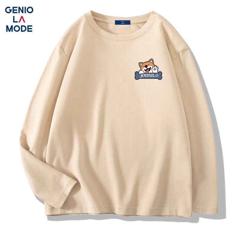 GENIOLAMODE Men s Corgi Print Long-Sleeve T-Shirt M