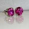 Burmese CERTIFIED Natural Pink Round Ruby 42.30 Ct Earring Pair Free Delivery MY.ER-02-NS
