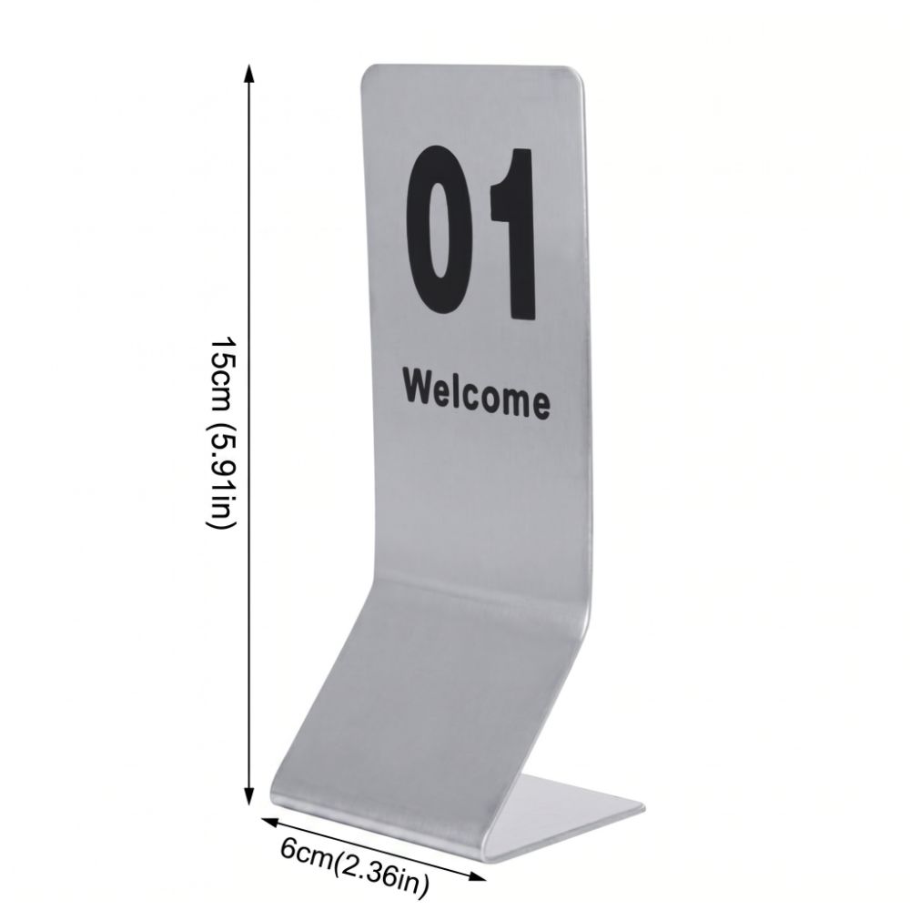 10pcs Stainless Steel Table Number Props Silver Table Cards Table Number Signs  Reception Seating
