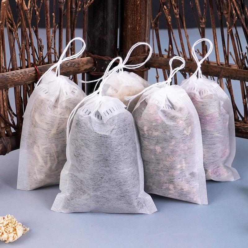 Biodegradable Corn Fiber Drawstring Tea Bag - Disposable Steeping Filter for Loose Leaf Tea