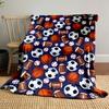 The Pattern Features Various Sports Balls. for All Seasons Blanket Lunch Break Throw Gift