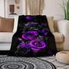 1pc Rose Print Blanket, Flannel Blanket, Soft Warm Throw Blanket Nap Blanket For Couch Sofa Office Bed Camping Travel