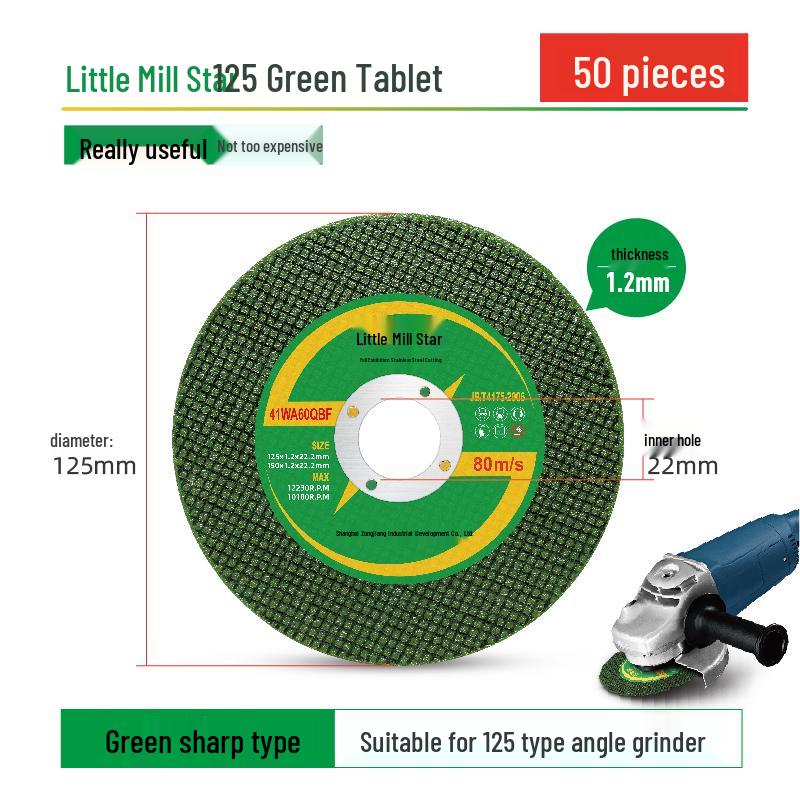 Dual-Use 125*3 Stainless Steel Cutting Disc & 125*1.2 Grinding Wheel for Angle Grinders