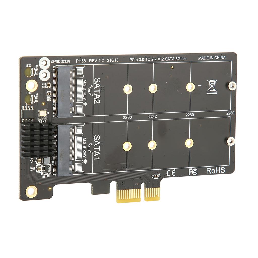 Adapter Card M.2 SATA To PCIE Dual Disk Array Card Transmission Stability Expansion Card