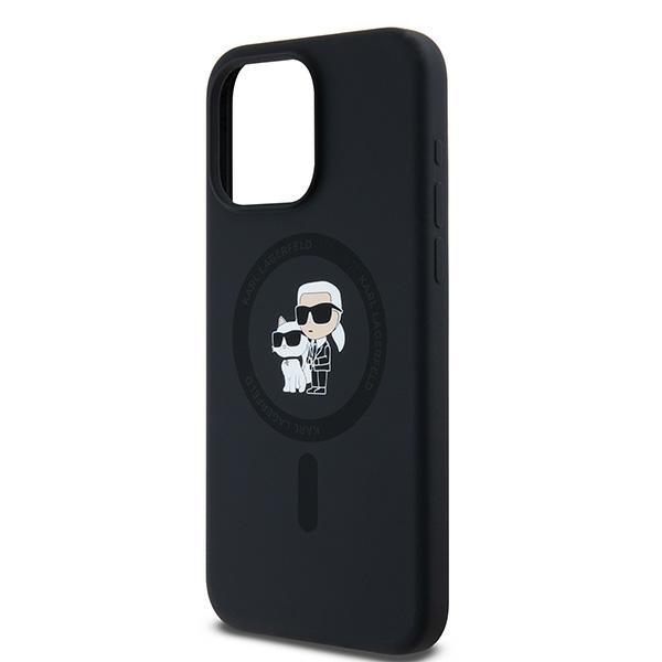 Karl Lagerfeld Klhmp15Xscmkcrhk Iphone 15 Pro Max 6.7 Czarny/Black Hardcase Silicone Karl & Choupette Ring Magsafe