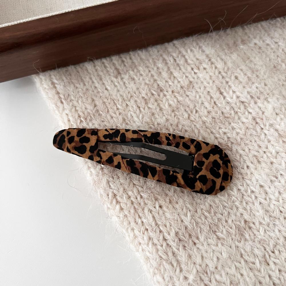 

Fashion Leopard Print Hair Clip Water Drop Square Hairpin Cloud Cloth Barrette Hair Accessories