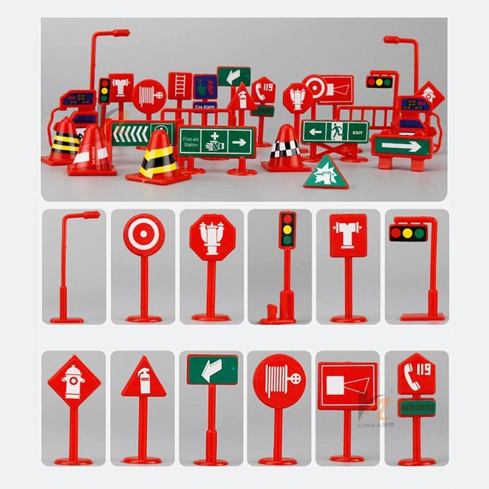 Roadmap Traffic Barrier Signs Parking Lot Street Sign Cones Creative Traffic Sign Models Toddler