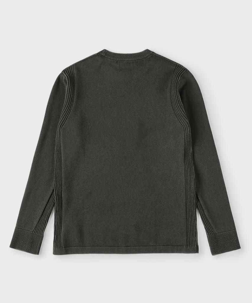 PANICALE Khaki Ribbed Crew Neck Knit