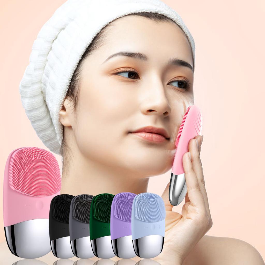 Square Charging Silicone Facial Cleanser, Electric Facial Cleanser, Cross-border Facial Introduction Massage And Beauty