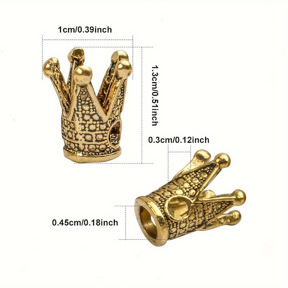 10/30/50 Pieces Solid Metal King & Queen Crown Big Hole Bracelet Connector Charm Beads