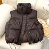 New Winter Down Cotton Clothes Vest Stand-up Collar White Vest Short Sleeveless Light Vest Jacket Women's Clothing