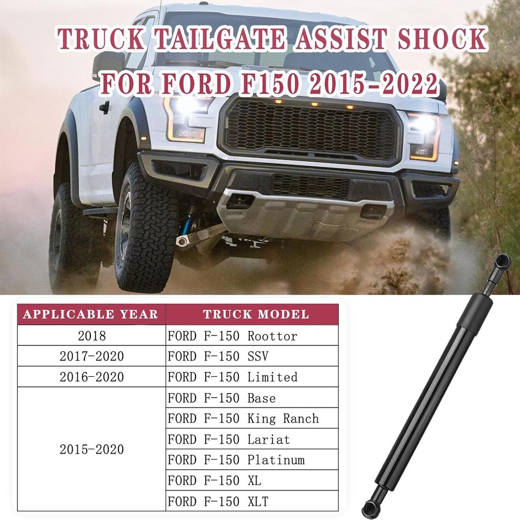 Truck Tailgate Assist Compatible with 2015-2024 Ford F-150 Tailgate Assist Shock Truck Lift Assist, Truck Tailgate Accessories for 2015 2016 2017
