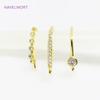 Multi Sizes 14K Gold Plated U Shape Earring Hooks Fittings Inlaid Zircon Ear Wire Hooks For DIY Jewelry Making Accessories Craft