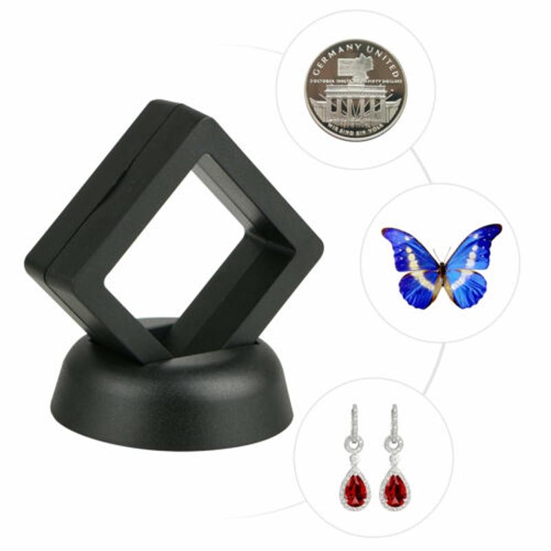 Support d'exposition pour pièces noires 50*50 mm Pièces d'or/d'argent 2 pièces Pièces Timbres Bijoux