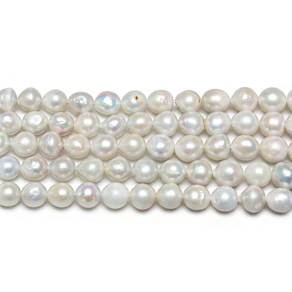 1String, White Natural Freshwater Pearls, Edison Round Pearl Beads for Jewelry Making DIY Necklaces, Bracelets Crafts (Beads 11-12mm, Length 36cm)