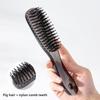 Portable Transparent Boar Bristle Comb Anti-Frizz Fluffy Hair Comb Scalp Massage Comb for Women with Long Hair