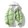 Casual Men's Cotton Jacket Solid Color Loose Winter     Daily Warm