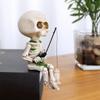 Halloween Fishing Skeleton Resin Ornaments Sitting Ghost Head Spooky Atmosphere Home Decor Indoor Outdoor Decoration