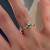 New in Fresh Blue Crystal Female Ring Exquisite Palace Style Exquisite Olive Green rings for women Adjustable  Gift