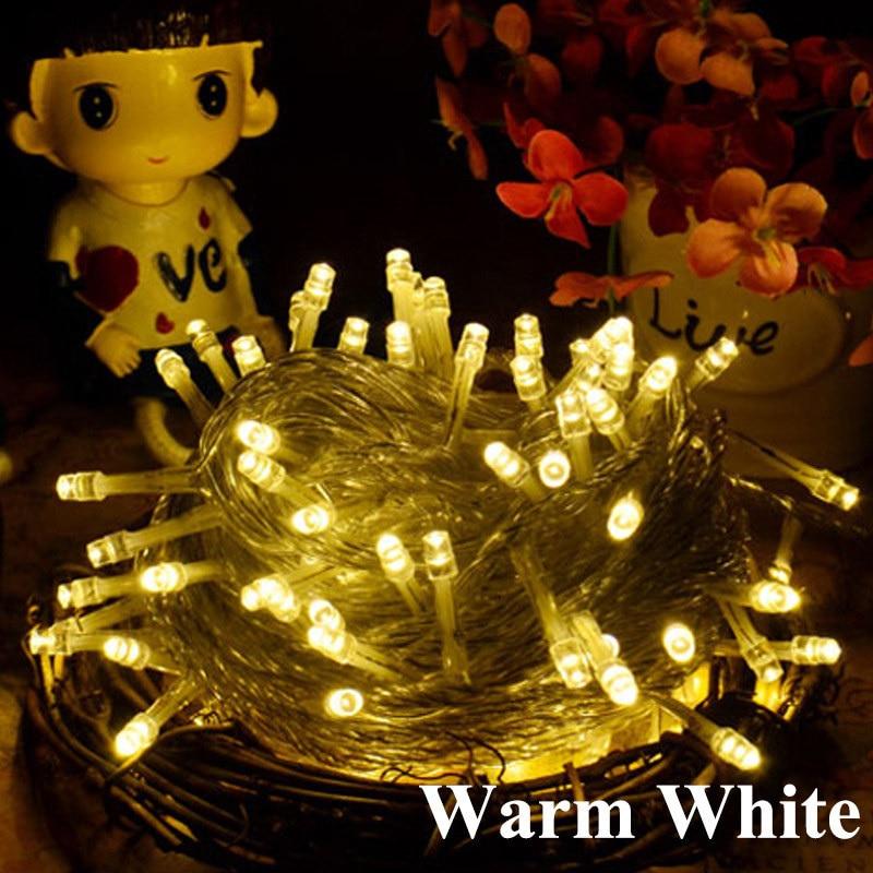 

10M 20M 50M наружные светодиодные гирлянды водонепроницаемые сказочные огни праздничное освещение рождественская свадьба вечеринка садовое украшение 3m 30leds Battery теплый белый