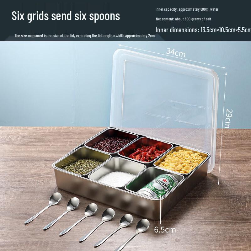 

Commercial Stainless Steel Multi-Compartment Seasoning Box