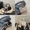 Simple Solid Color Silver Bow And Lace Decoration Women Casual Shoulder Bag For Women