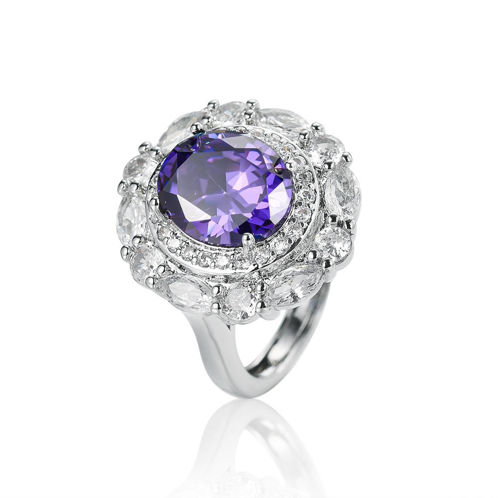 Hot European and American Style Temperament, Luxury Colored Treasure Ring, High-end Exaggerated Party Atmosphere, Ring Finger Ring