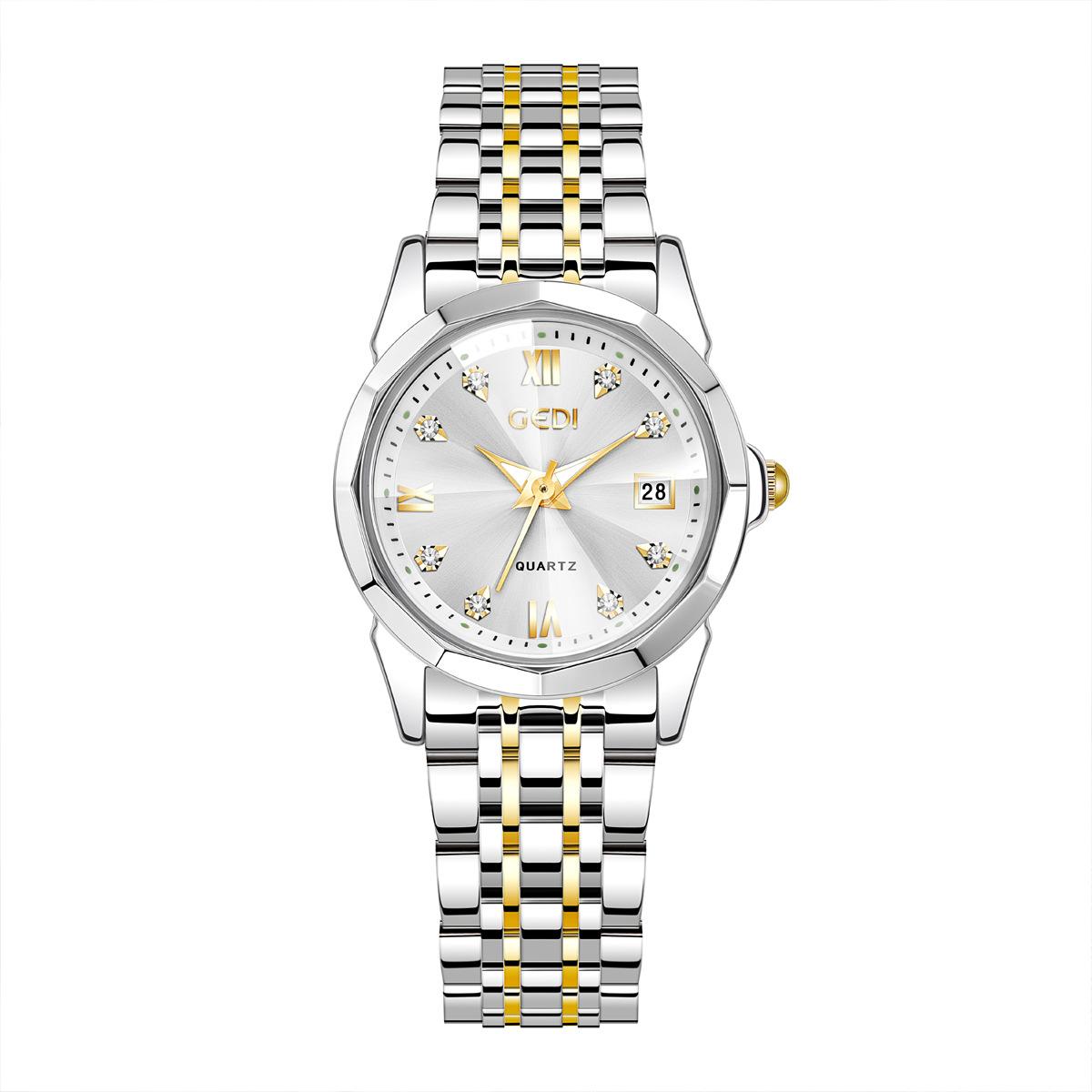 Steel Belt Watch, Women S High-Value Rhombus Mirror Watch, Guangzhou Light Luxury Waterproof Calendar Watch