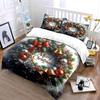 Christmas Wreath with Bells Bedding Duvet Cover Set Duvet Cover Pillowcases  (1*Duvet Cover 2*Pillowcases, without duvet insert)