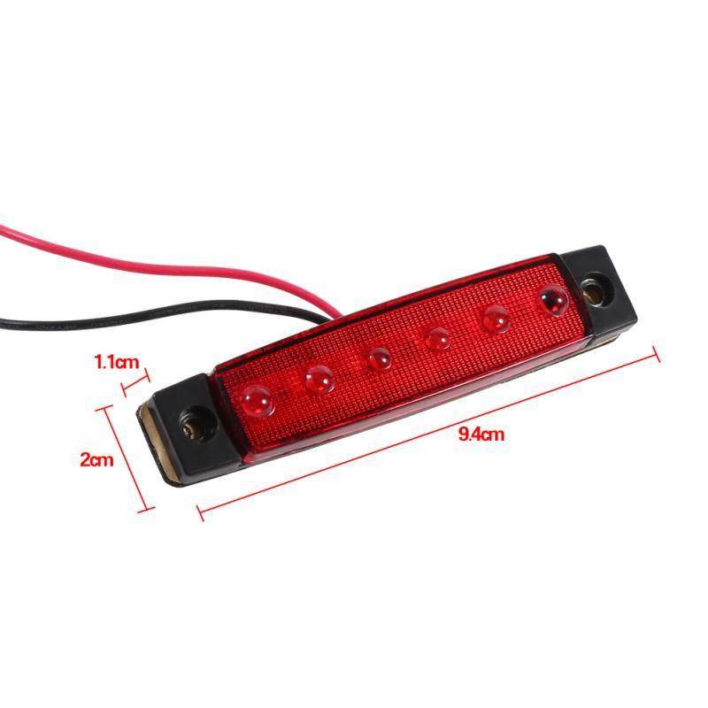 10 st lastbilsbil 6 LED sidomarkeringsindikator bak frigångsljus med skruvar