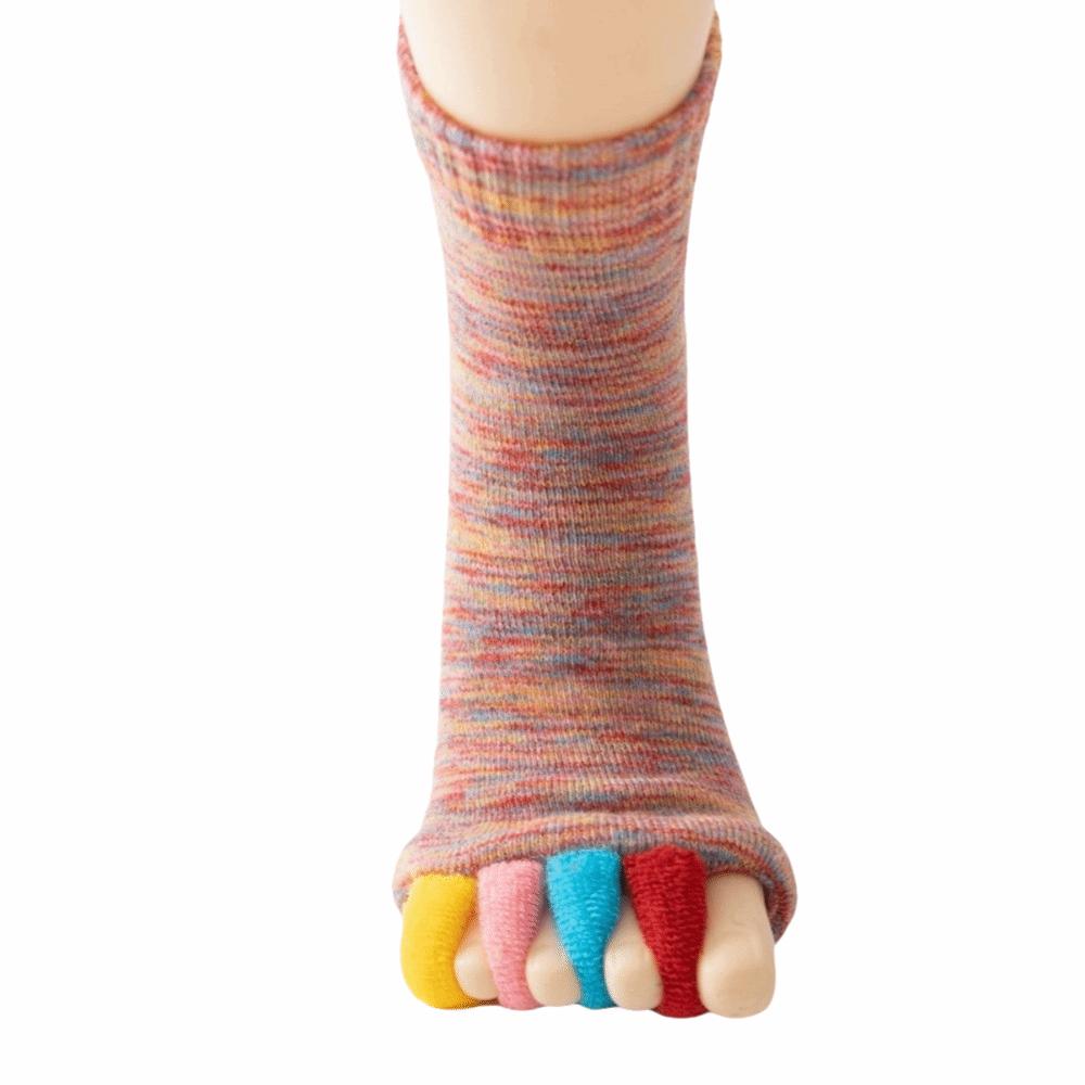 

Colored Split Toe Socks Non Slip Five Finger Yoga Socks Open Toe Socks Correct Thumb розовый