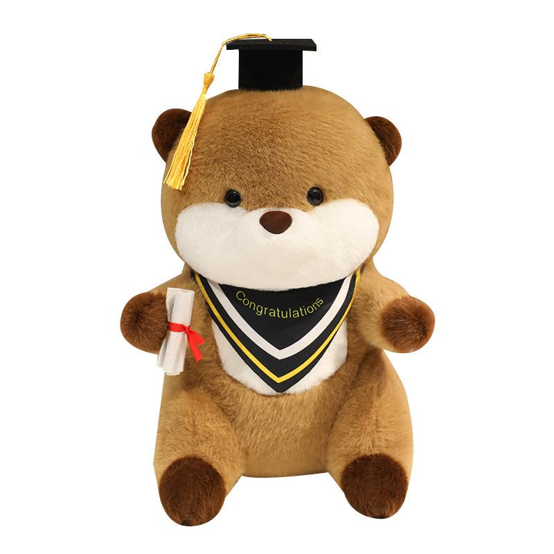 Cartoon New Doctor Otter Doll Plush Toy Doll Children's Pillow Student Graduation Season Gift Doll