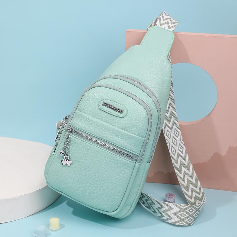 PU Soft Shoulder Crossbody Chest Bag Simple Design