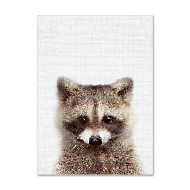 Koala, králík, veverka, slon, plátno, plakát pro dětský pokoj, nástěnný obrázek, tisk zvířat, plátno, malba, severský dětský pokoj