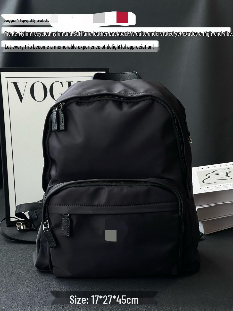 

Мужской многофункциональный нейлоновый дорожный рюкзак для путешествий и ноутбука - европейский и американский стиль 29x15x39 cm чёрный