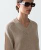 Masimodutti Cotton Blend V-Neck Knit Sweater