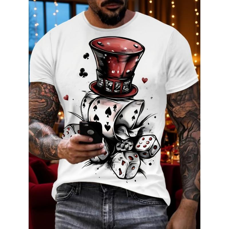 Novelty Men s Dice and Playing Cards T-Shirt S