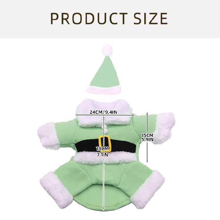 Lovely Christmas Outfit for Dog Cats Santa Costume Jumpsuit Hat Set Pet Festival Costume Theme Party Photoshooting Props