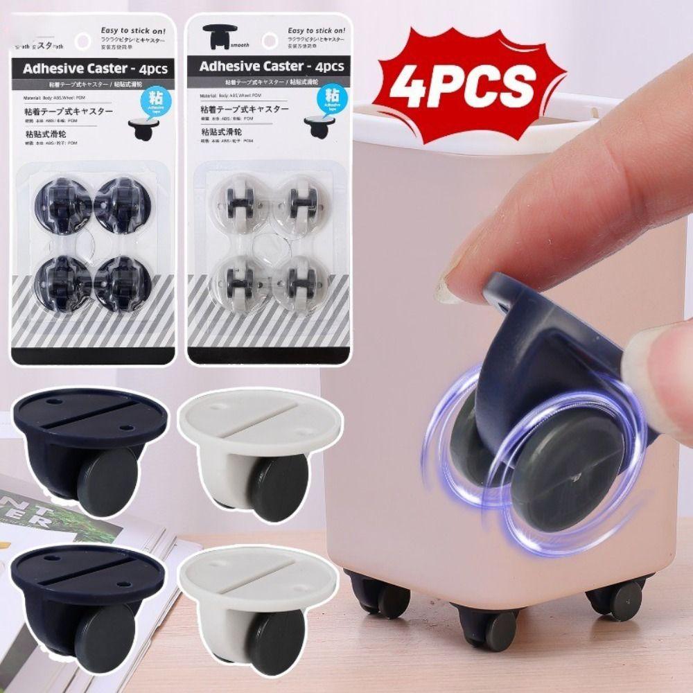 4Pcs/Set Universal Storage Box Sheave Mini Trash Can Mobile Pulley Furniture Fixed Casters