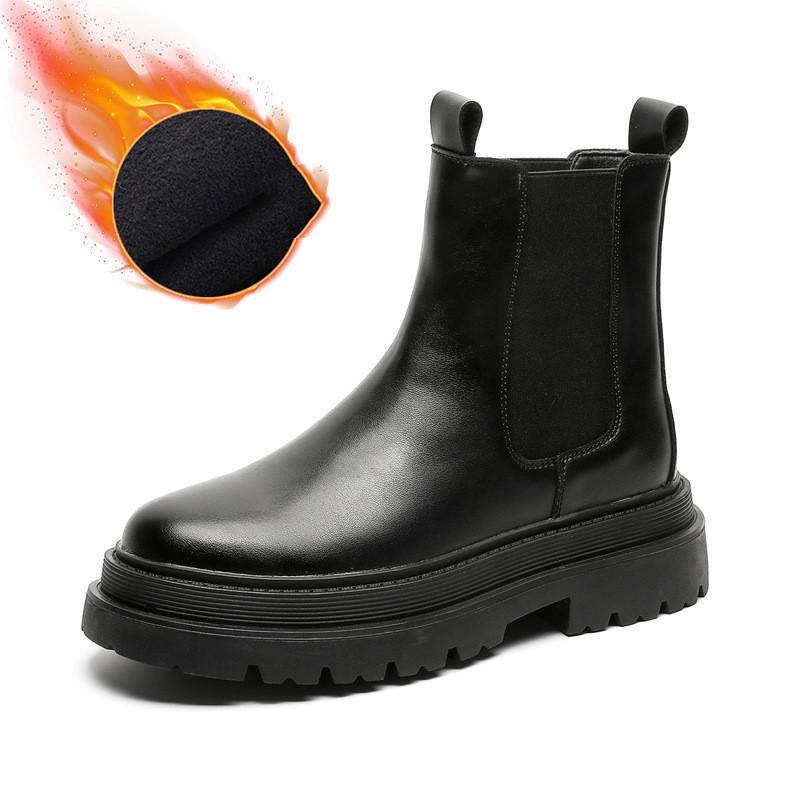 mens fashion high motorcycle boots black original leather shoes cowboy autumn winter boot punk rock dress cool chelsea botas man