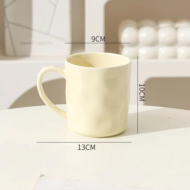 Simple Solid Color Ceramic Mug Household Large Capacity Juice Milk Cup Afternoon Tea with Handle Coffee Cups Tableware