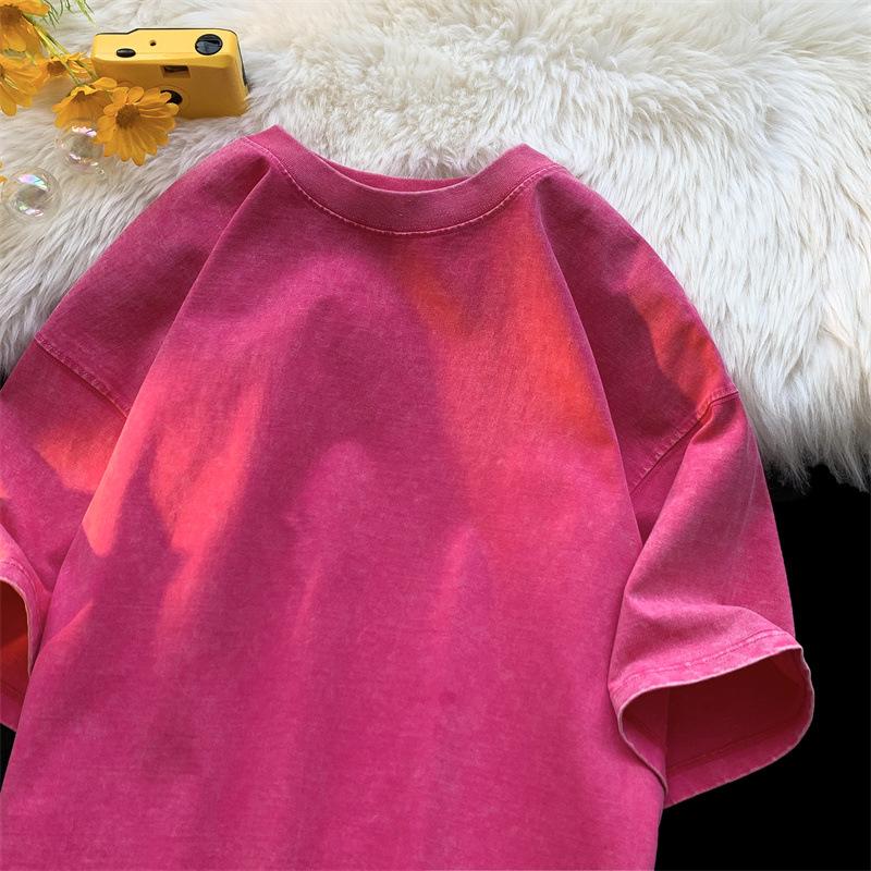 Retro Distressed 300g Unisex Loose Fit Drop Shoulder Tee