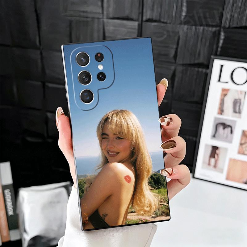 CR66 S-Sabrina C-Carpenter Soft Phone Case for Samsung Galaxy S26 S25 Edge S24 Ultra S23 Plus S22 S21 FE S20 Black Cover Back Sh