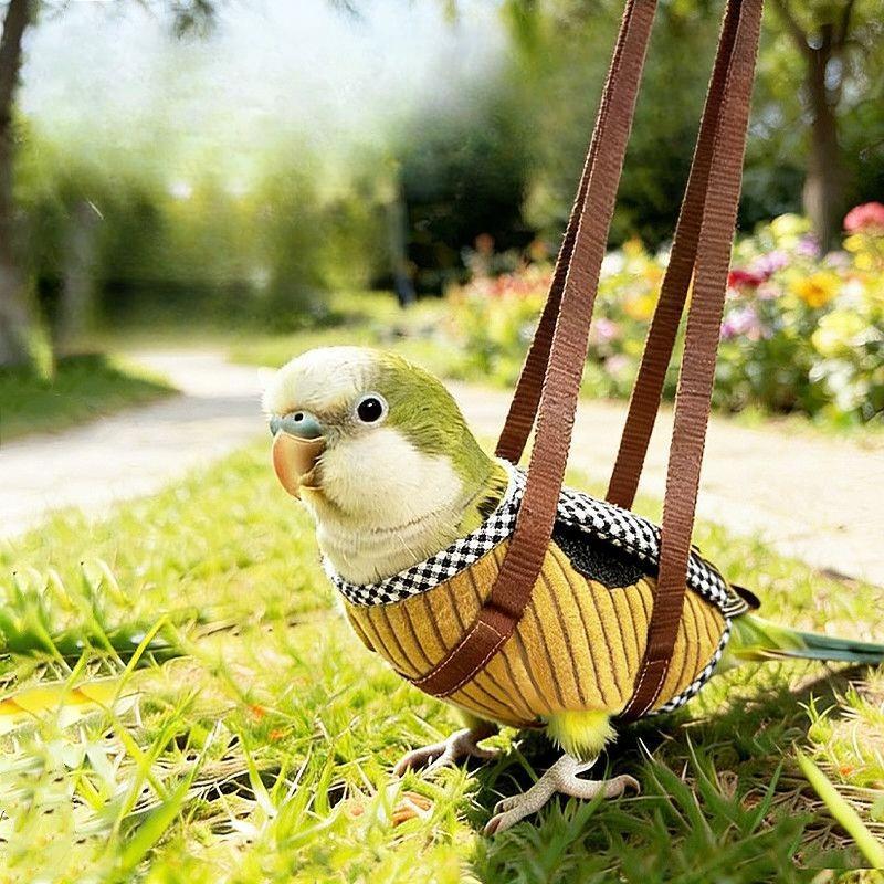 Borsa da passeggio per uccelli da esterno anti mosca pappagallo libera le mani Xuan Feng pelle di tigre peonia portatile artefatto da esterno portatile da esterno